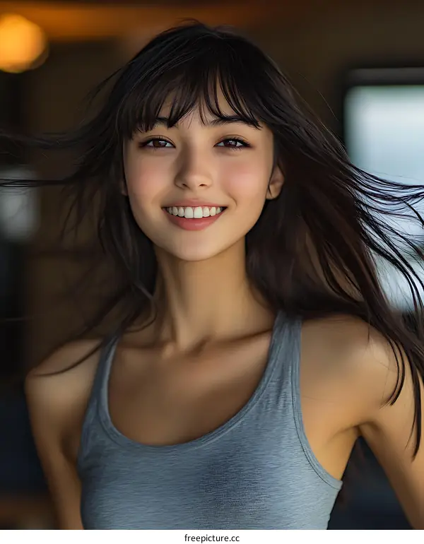 Beautiful Asian Woman Portrait Close Up