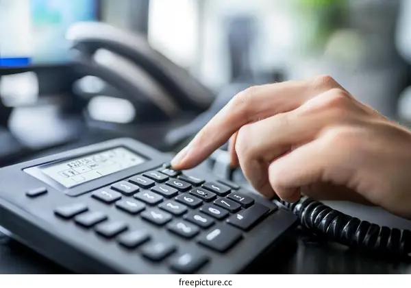 Close Up of Hand on Phone Keypad