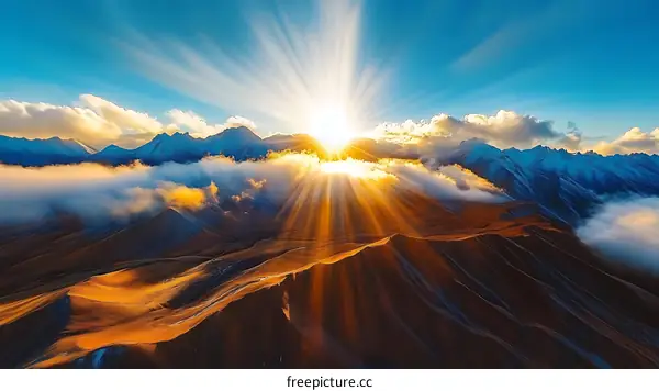 Majestic Mountain Sunset Sunrise