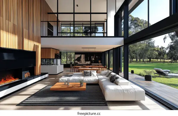 Modern Farmhouse Living Room with Open Floor Plan