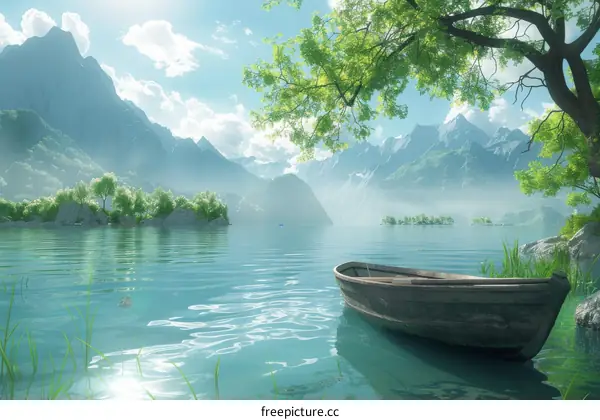 Serene Lake amidst Majestic Mountains