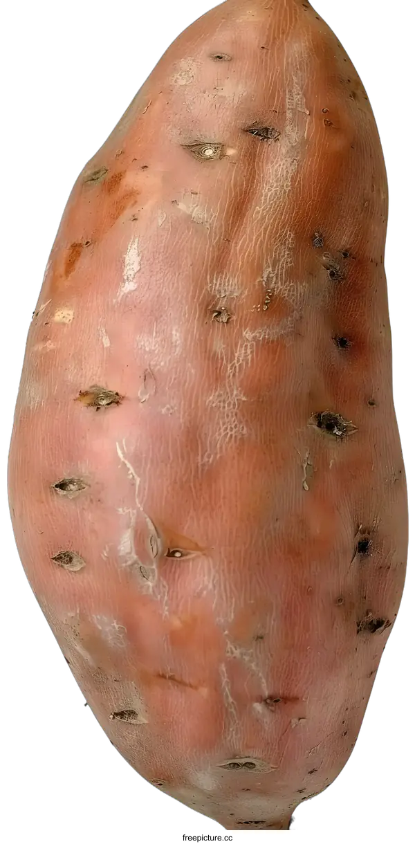 [Transparent Background PNG]Close Up of a Single Raw Sweet Potato