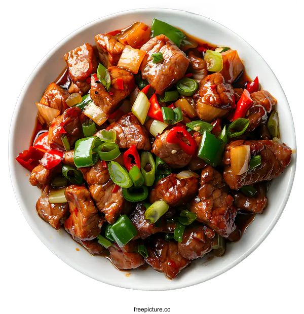 [Transparent Background PNG]Sliced beef with garlic sauce