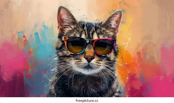 A cool cat wearing sunglasses