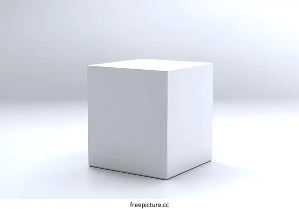 White Cube Platform Mockup 3D Rendering