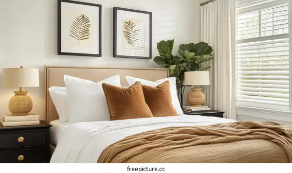 Cozy Bedroom Interior with Warm Hues