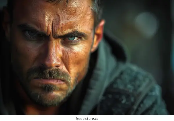 Close-up Portrait of a Caucasian Man