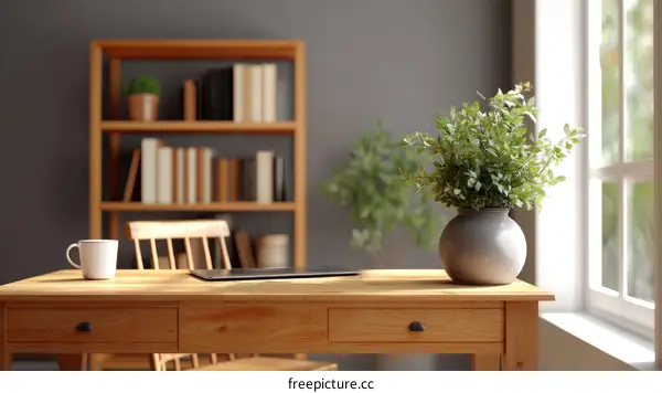 Cozy Home Office Space Interior Scene