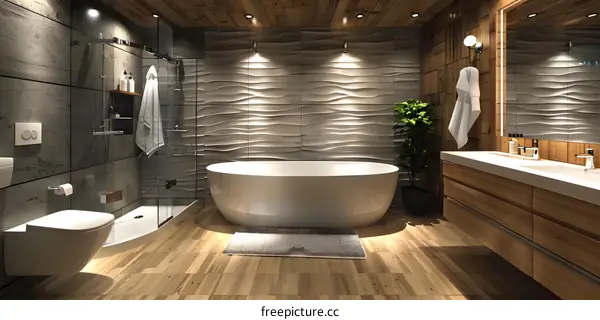 3D rendering of a modern bathroom