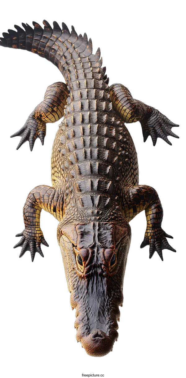 [Transparent Background PNG]Close Up of Alligator on White Background