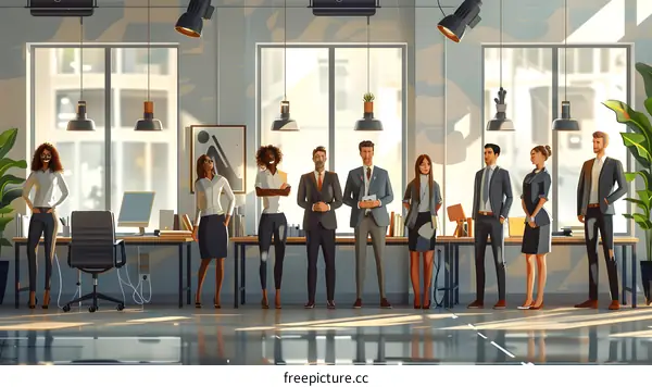 Modern Office Team Diverse Group Business Professionals