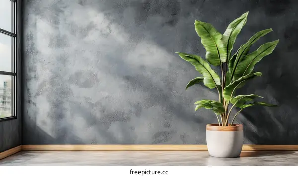 Modern Room Interior with Greenery