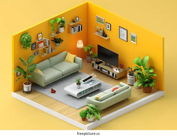 Isometric Living Room