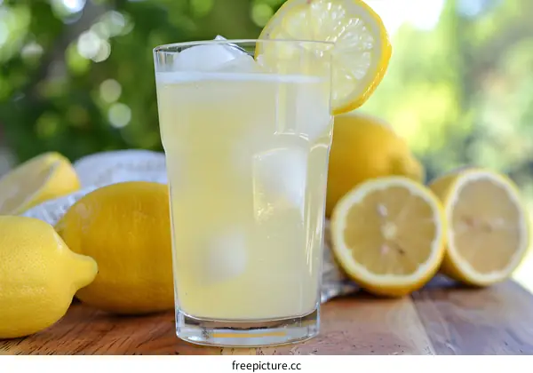 Refreshing Glass of Lemonade with Lemon Slices