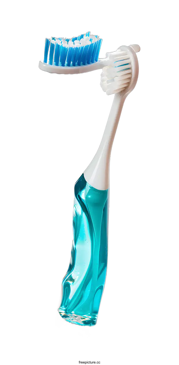 [Transparent Background PNG]Blue and White Toothbrush with Gel