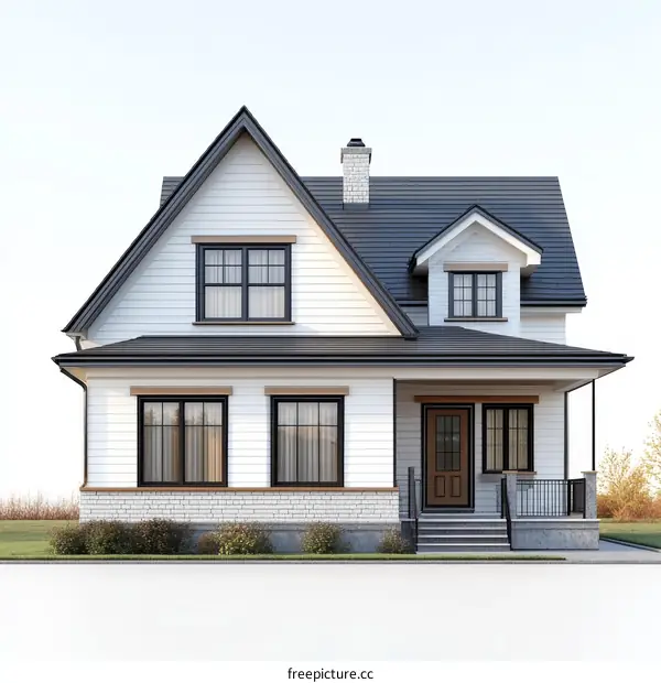 Modern Farmhouse Exterior Design Illustration