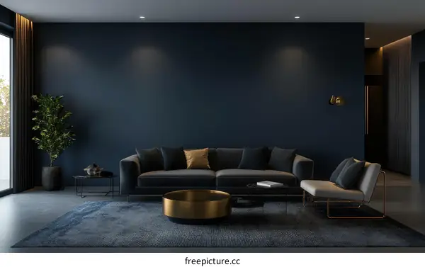 Modern Dark Living Room Interior Design