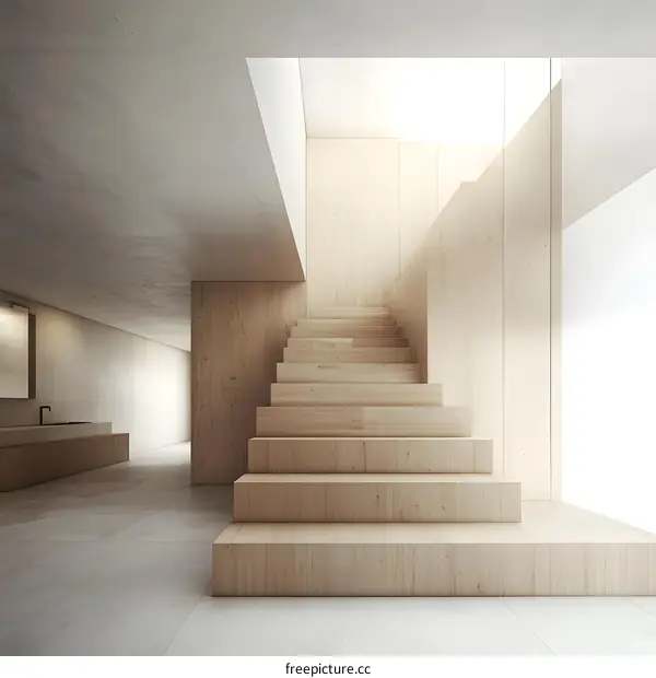 Modern Minimalist Wooden Staircase Design for Interior Design