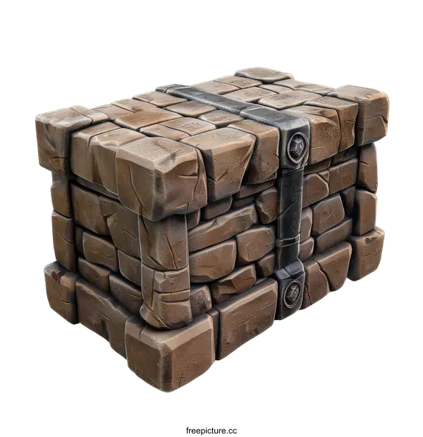 [Transparent Background PNG]Stone Chest Isolated on transparent background