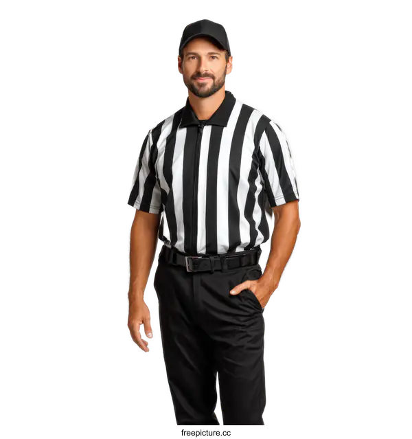 [Transparent Background PNG]Male Referee in Official Uniform