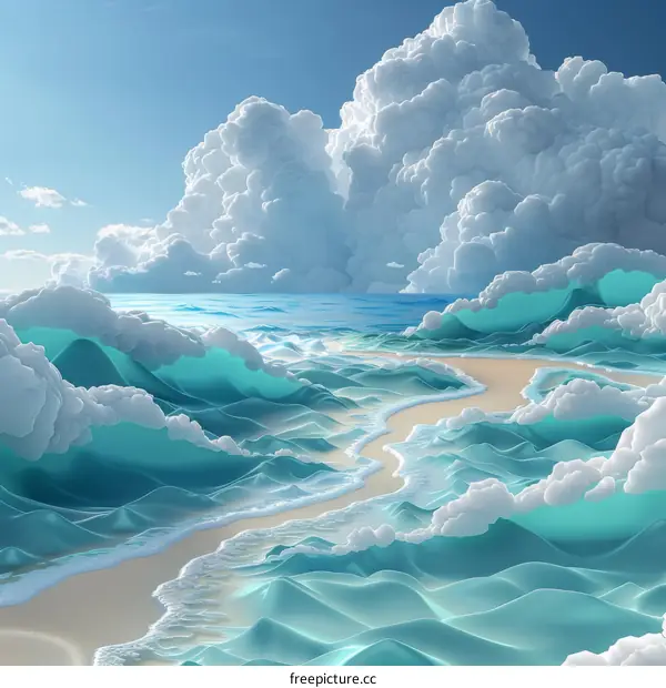 Tranquil Beach above the Clouds