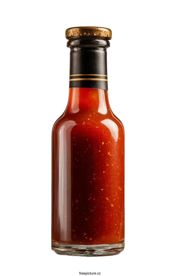 [Transparent Background PNG]Glass Bottle of Spicy Chili Sauce