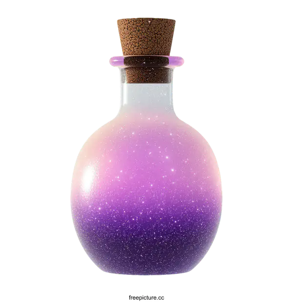 [Transparent Background PNG]Magical Sparkling Glass Potion Bottle