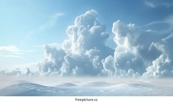 Majestic Clouds Over Snowy Mountain Peak