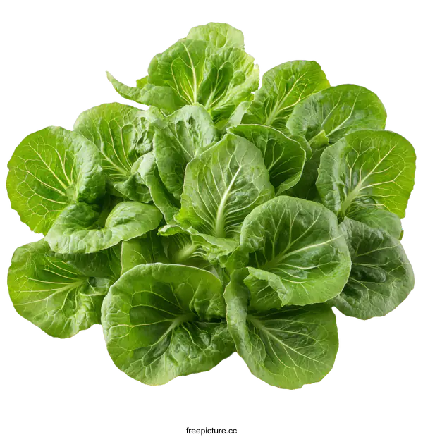 [Transparent Background PNG]Fresh Organic Romaine Lettuce Head