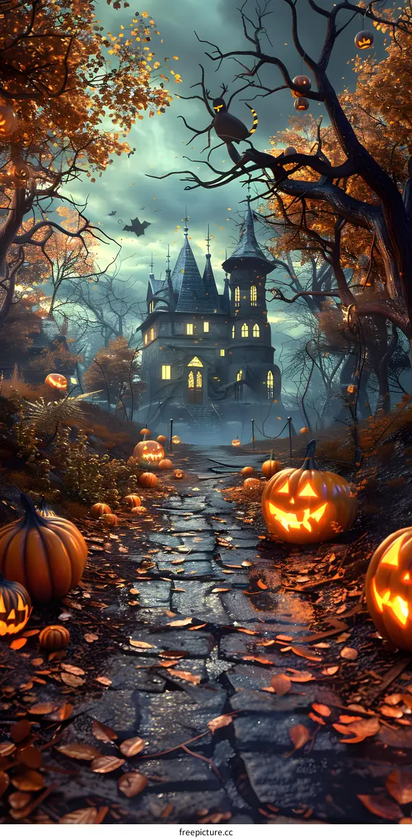 Halloween Pumpkin Lantern Castle