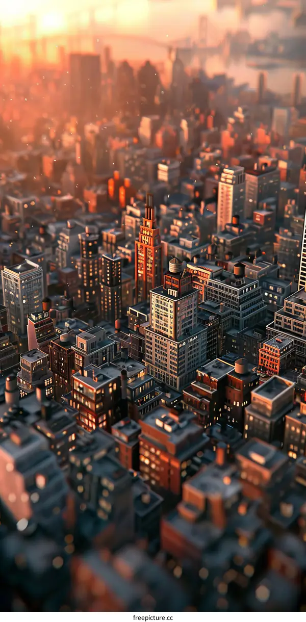 Skyline Cityscape at Sunset