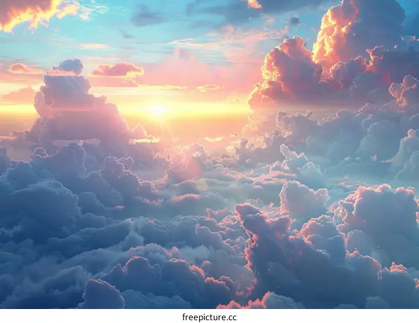 Dawn's Radiance Above the Clouds