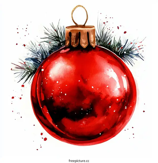 Watercolor Christmas Ornament Illustration