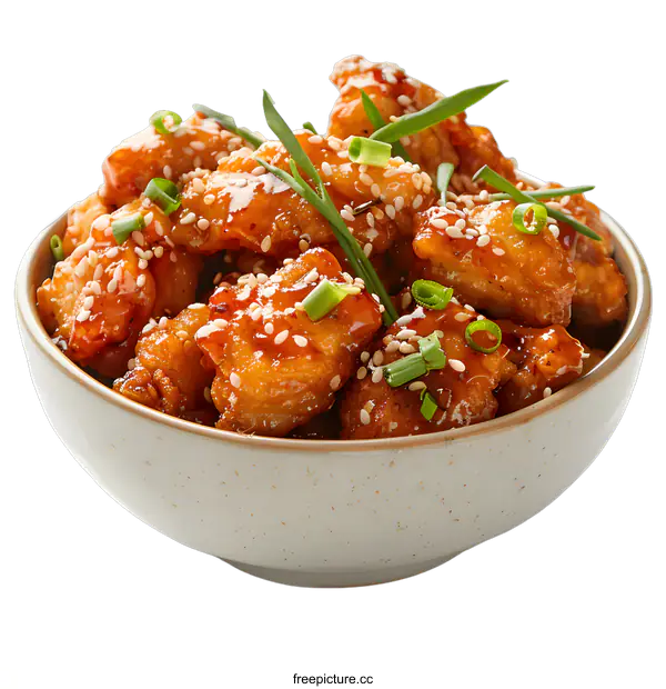 [Transparent Background PNG]bowl of orange chicken