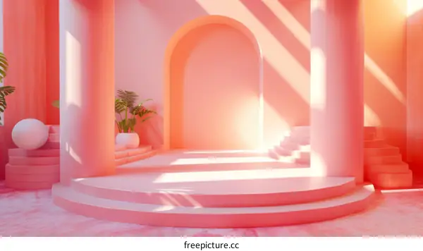 Pink Modern Architectural Interior Design