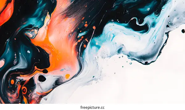 Abstract Colorful Swirls Acrylic Painting