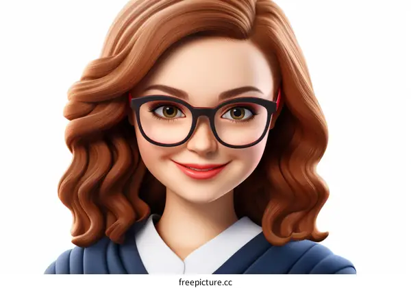 Portrait of a Redhead Woman with Glasses