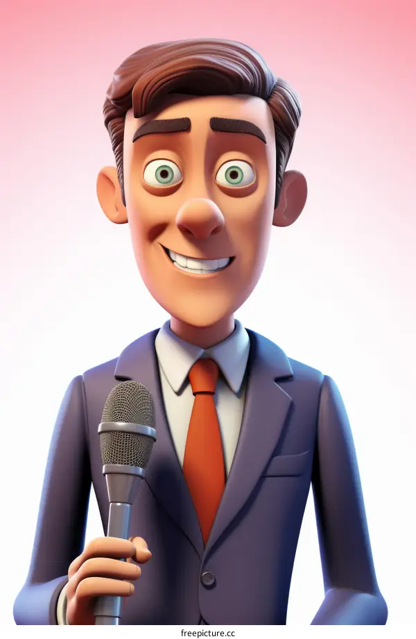 News anchorman cartoon character