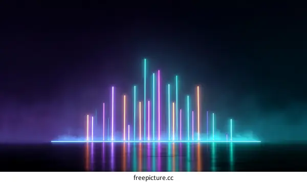 Neon Light Abstract Soundwave Visual