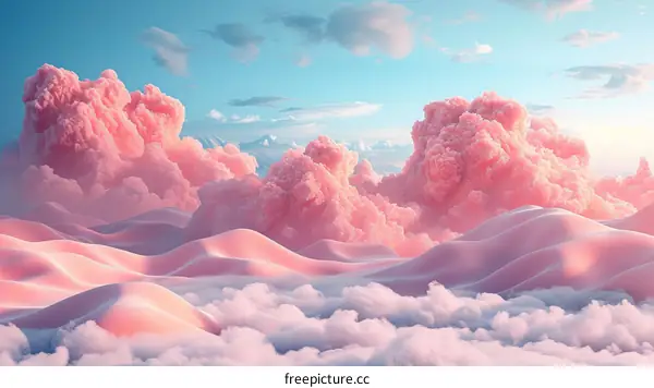 Pink Candy Cloudscape Fantasy Land
