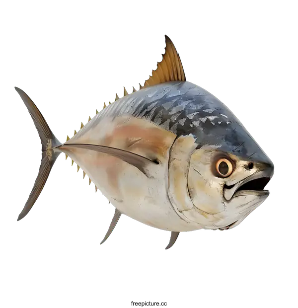 [Transparent Background PNG]A realistic 3D illustration of a bluefin tuna fish