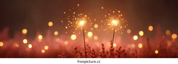 Sparkling Night Lights in a Floral Field