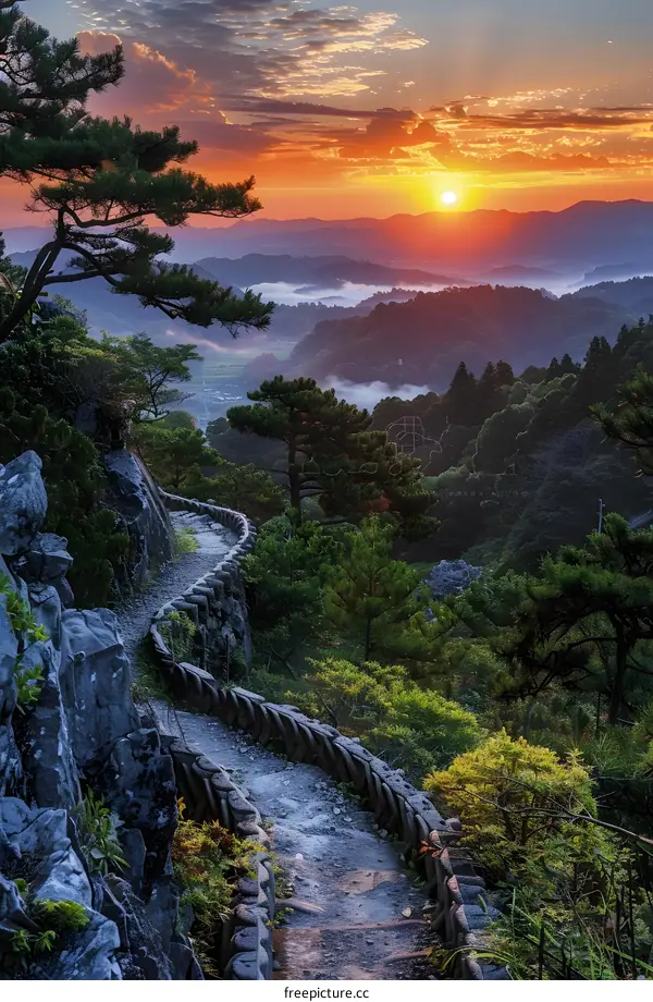 A Rocky Hiking Trail Through A Lush Green Forest