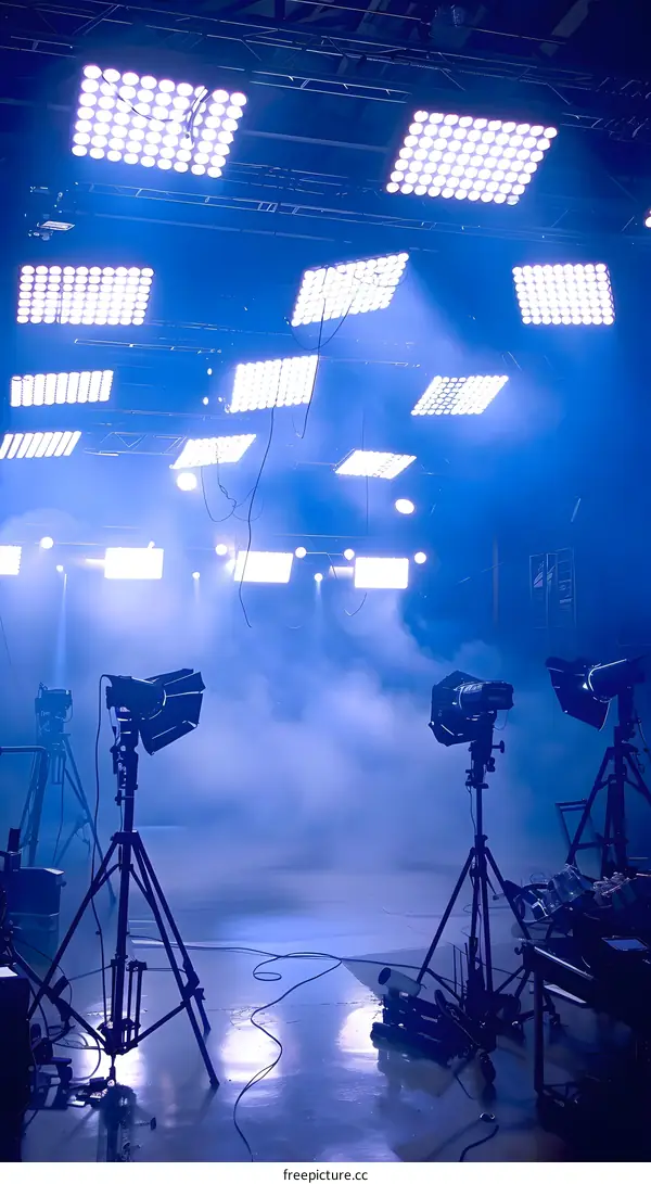Studio Setup with Multiple Lights and Cameras