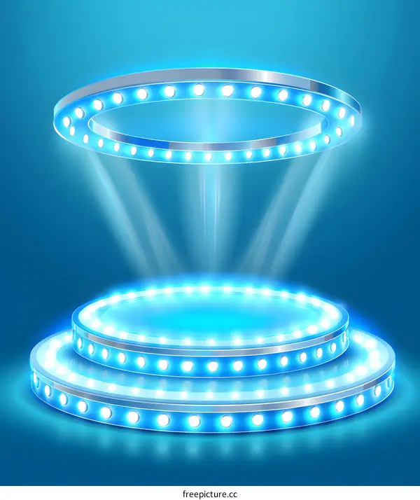 Blue Circular Stage With Lights