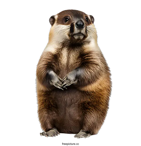 [Transparent Background PNG]Close Up of a Capybara Standing on Its Hind Legs