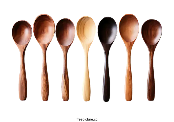 [Transparent Background PNG]Assortment of Wooden Spoons