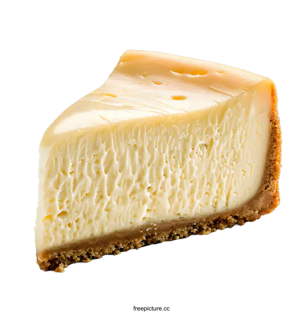 [Transparent Background PNG]A slice of cheesecake on a white background