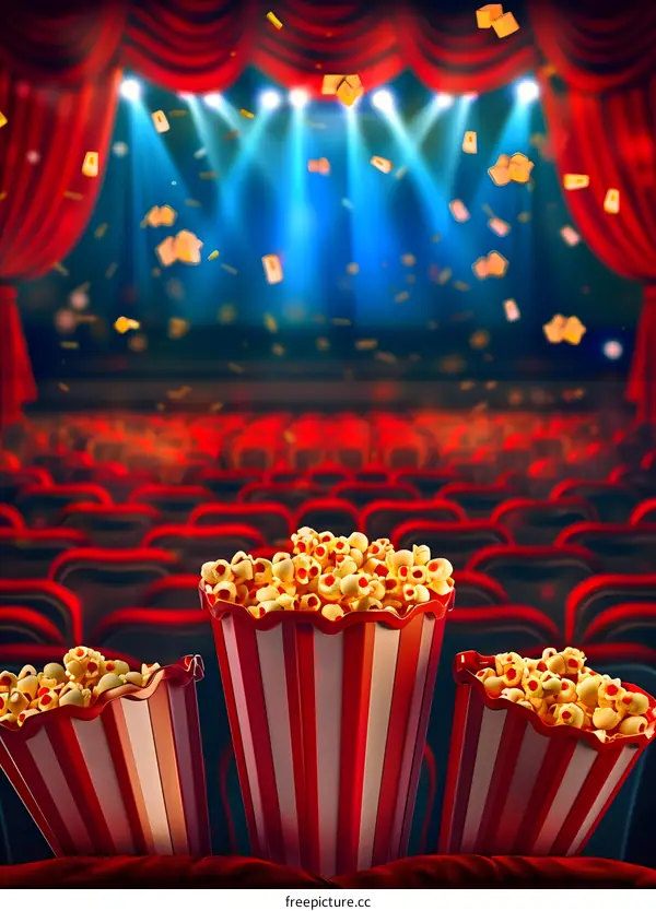 Movie Theater Popcorn and Confetti