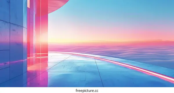 Modern City Piercing the Clouds